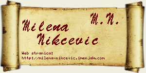 Milena Nikčević vizit kartica